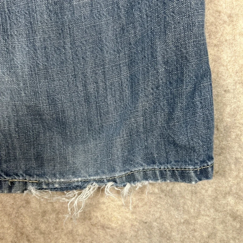 Levis 569 Loose Straight Mens Jeans 34x34 Light Wash Blue Distressed Baggy Denim